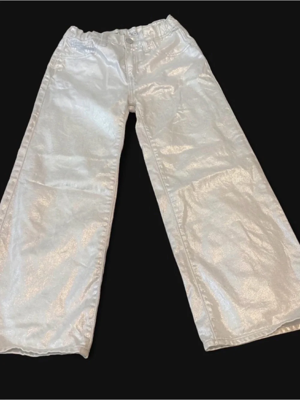 Old Navy Girls Shimmery White Wide-Leg Pants